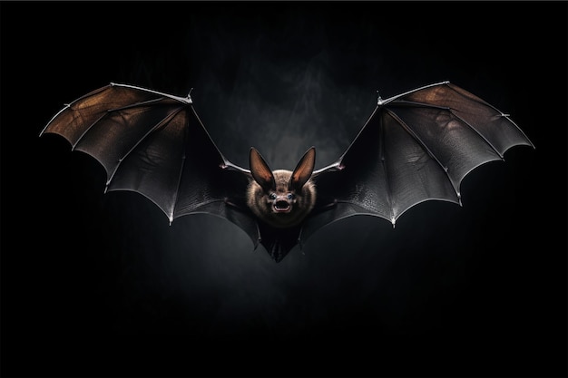 Flying bat in the dark background