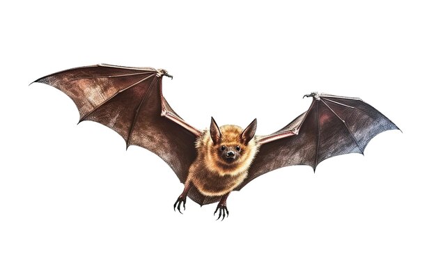 Flying bat isolated on white background Generative AI