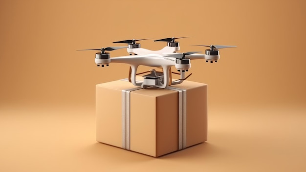 Flying box transportation express delivery order service Generative ai