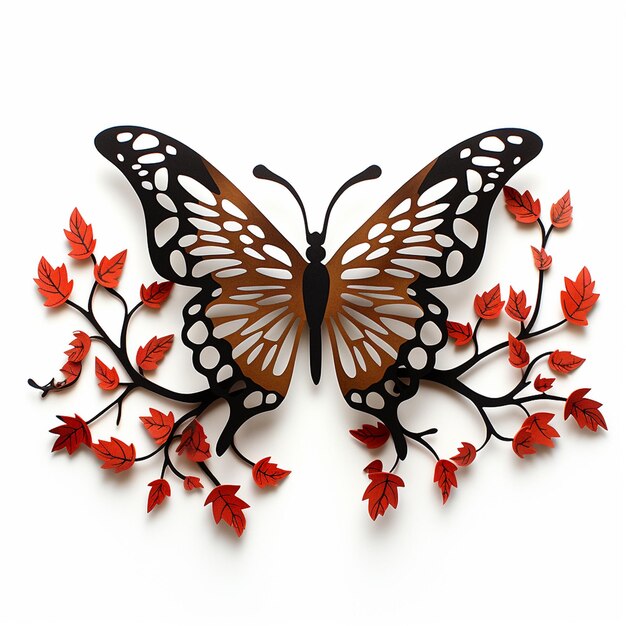 蝶のベクトル パピリオ・マッカイ 黒と白のモナーク蝶