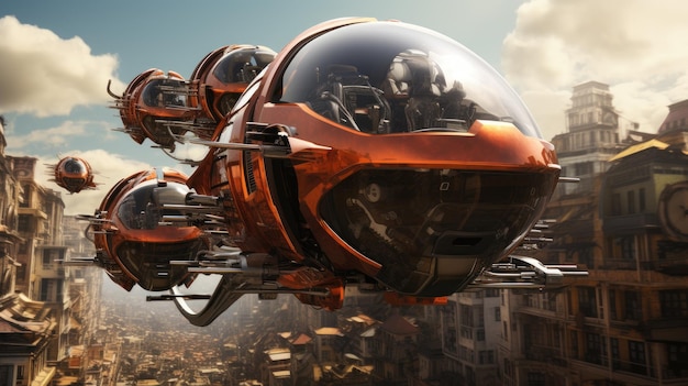 Flying cars dominate transportation