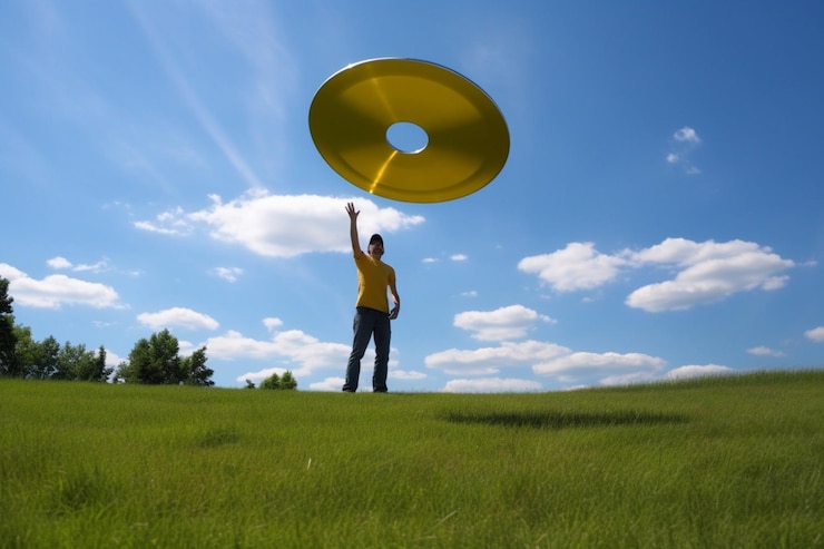 Photo a flying disc for frisbee fun