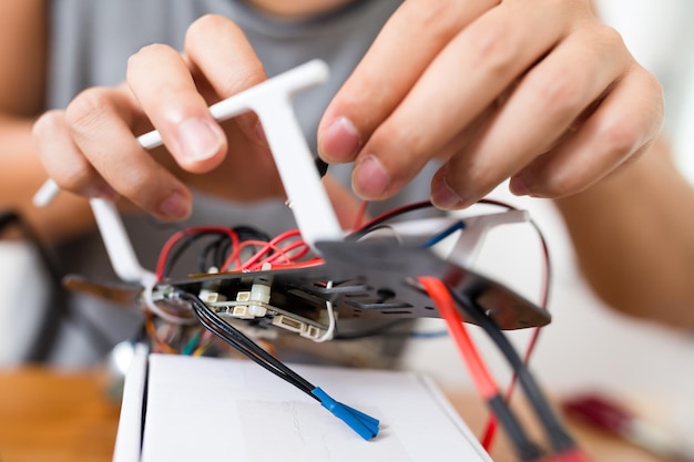 Photo flying drone building