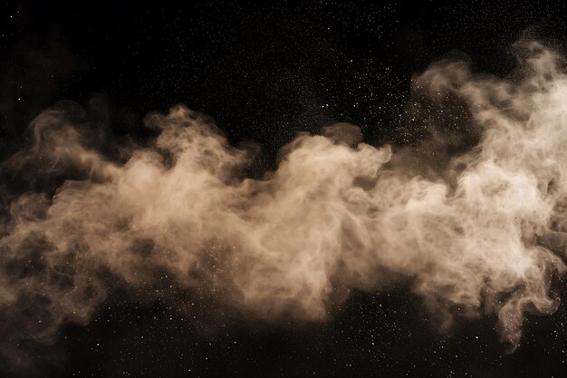 Photo flying dust and debris dirt cloud closeup isolated