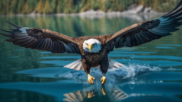 flying eagle HD 8K wallpaper Stock Photographic Image