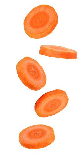 Flying or falling pieces of carrots