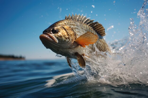 Flying fish jump over the sea