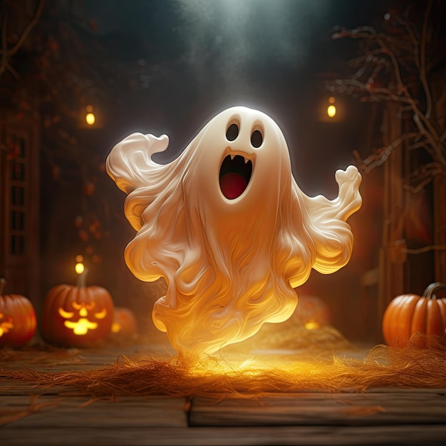 Premium AI Image | Flying ghost for halloween AI generation Illustration