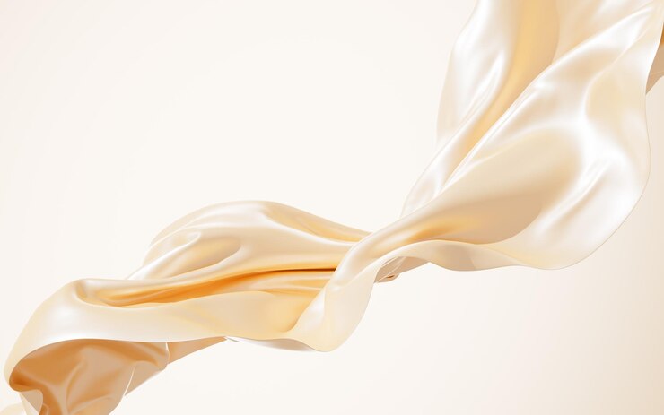 Photo flying gold silk textile fabric flag background 3d rendering