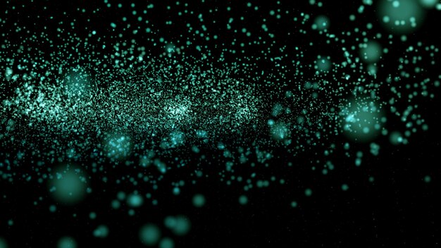 flying green particles