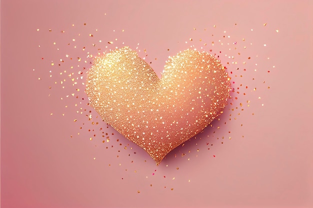 Flying heart shaped sparkles