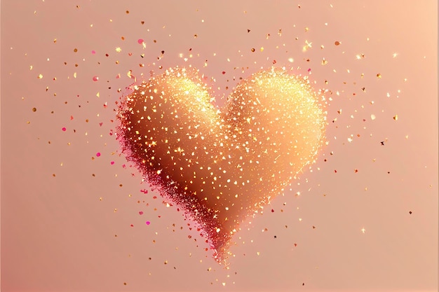 Flying heart shaped sparkles