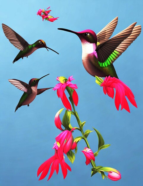 Flying hummingbird Generate Ai