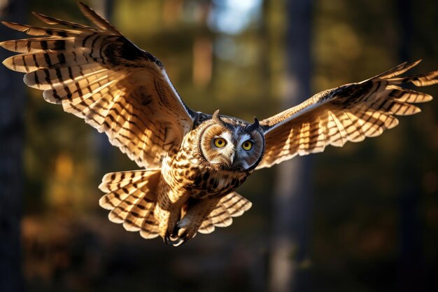 Foto gufo volante in natura