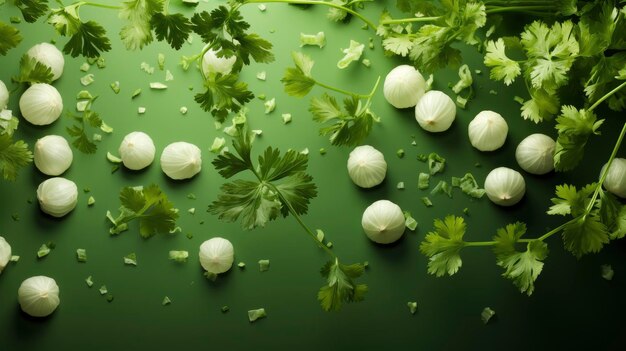 Flying Pieces Chopped Green Onion HD Background Wallpaper Desktop Wallpaper