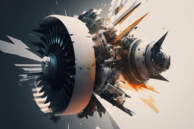 Flying plane engine closeup flights double exposure