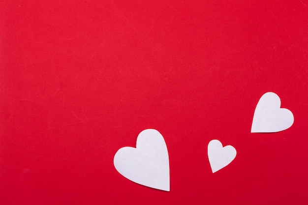 Flying red paper hearts. Valentine's Day. love. Copy space.