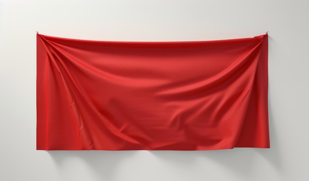 Photo flying red silk textile fabric flag background smooth elegant red white background flag curtain high