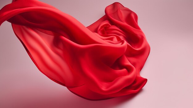 Photo flying red silk