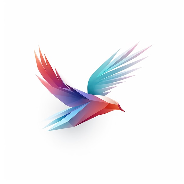 Flying wings bird logo abstract design generative ai