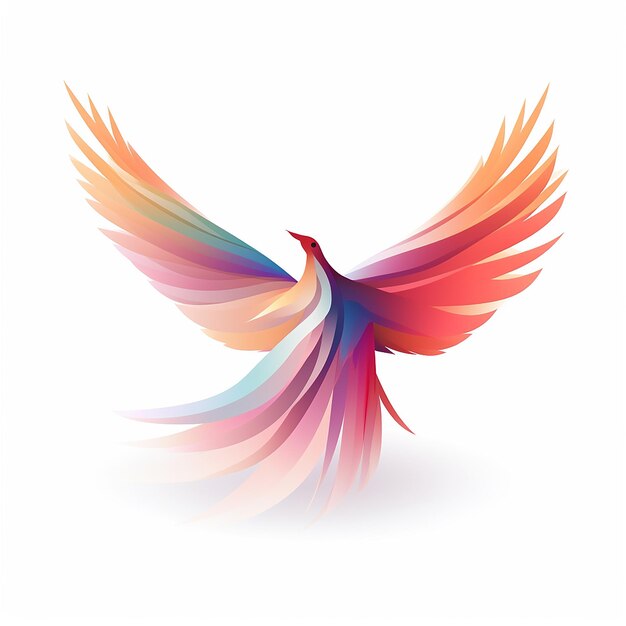 Photo flying wings bird logo abstract design generative ai