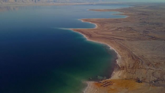 flyover of the dead sea and desert in Israel