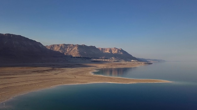 flyover of the dead sea and desert in Israel