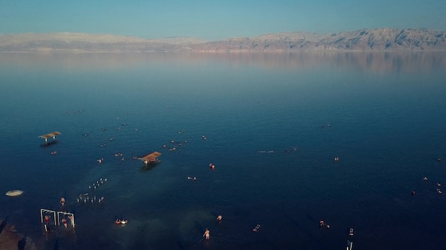 flyover of the dead sea and desert in Israel