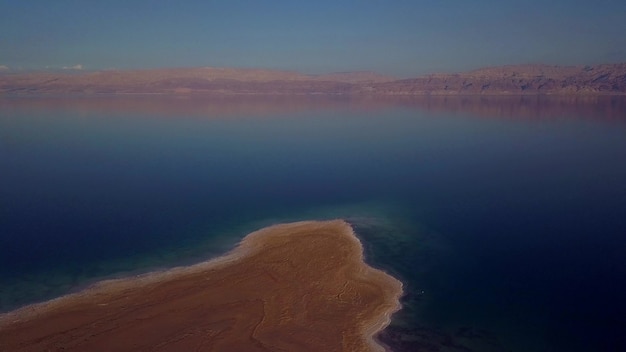 Photo flyover of the dead sea and desert in israel