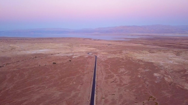 flyover of the desert by the dead sea in Israel