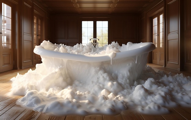 Foamfilled Bathtub On Top Generative AI