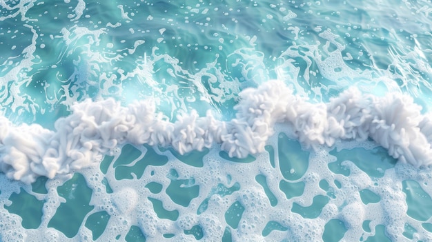 Фото Пенообразная голубая океанская вода, брызгающая на прозрачном фоне естественный морской каркас пенопластный элемент дизайна реалистичная 3d современная иллюстрация