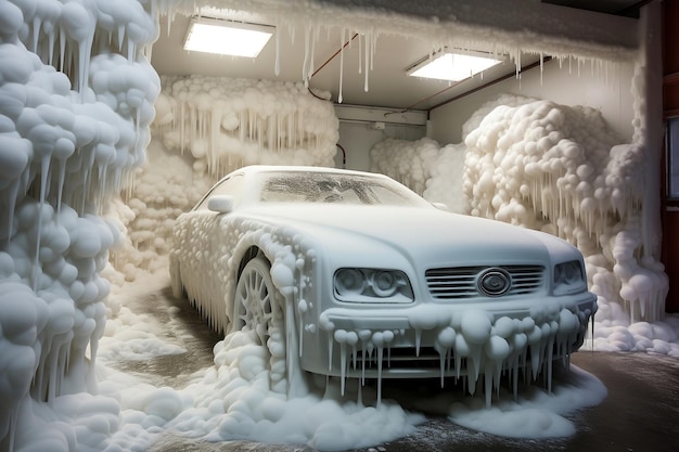 Foamy Car Wash Generative AI