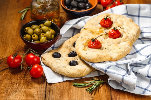 Focaccia with olives