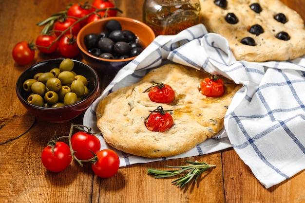 Focaccia with olives