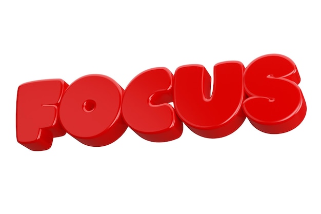 Focus 3d word text