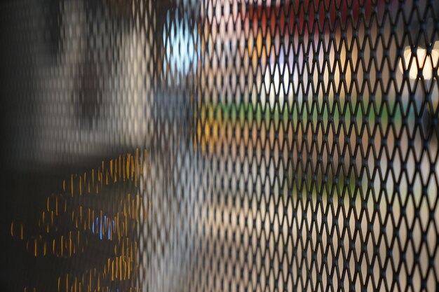 Focus on black grill partition with blur background