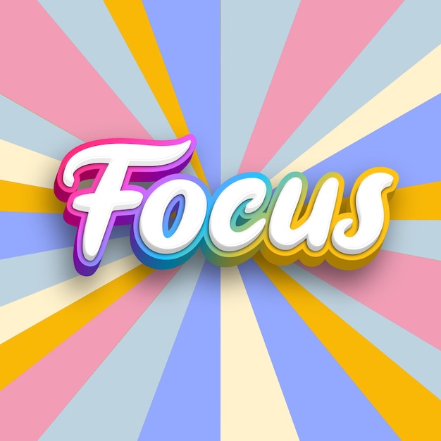 Photo focus cute text effect photo typography with background