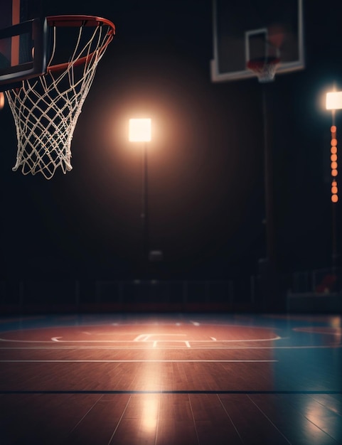 focus shot of basketball on cozy blurred background