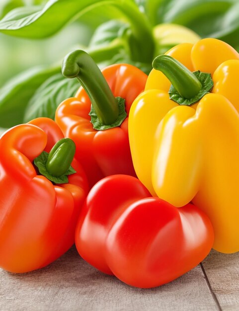 focus shot of bell peppers on cozy blurred background