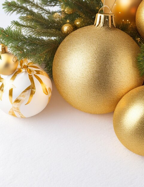 focus shot of Christmas golden decoration on white on cozy blurred background