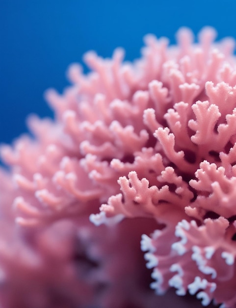 focus shot of coral on cozy blurred background