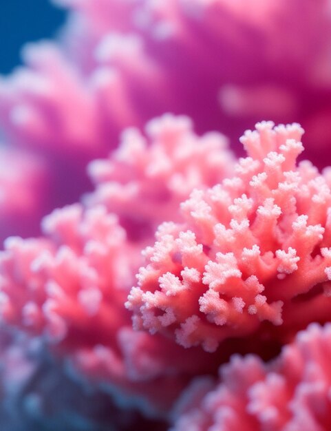 focus shot of coral on cozy blurred background