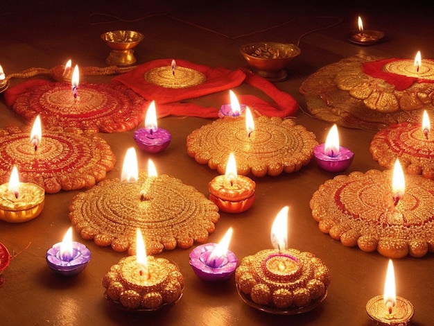focus shot of Diwali festival in New Delhi on cozy blurred background nighttime