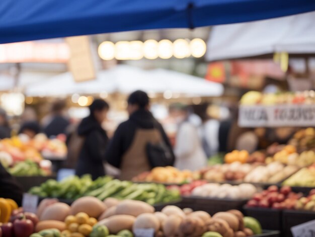 focus shot of market on black cozy blurred background