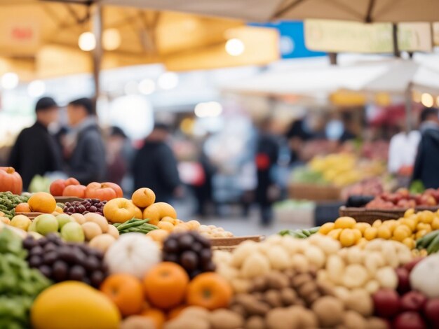 focus shot of market on black cozy blurred background