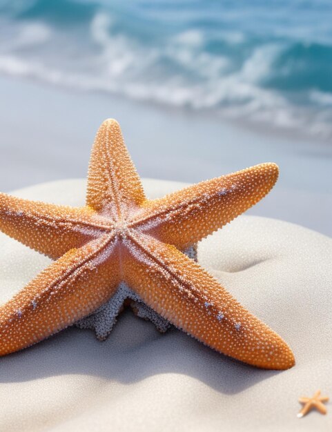 focus shot of starfish on cozy blurred background