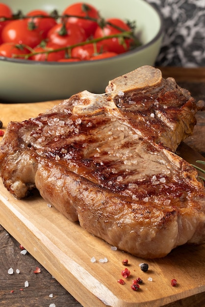 Focus on T-bone steak barbecue