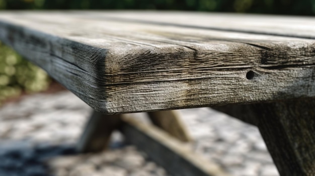 focus on wood table