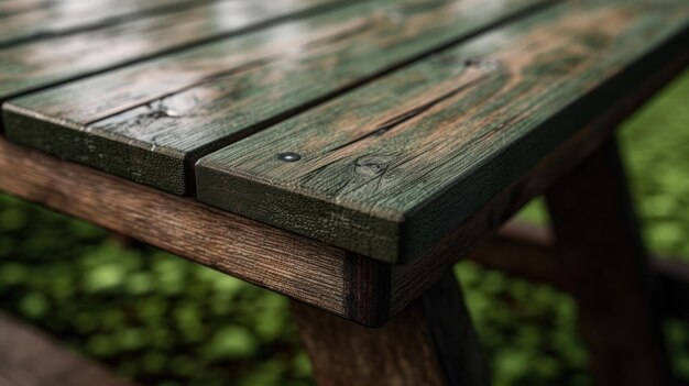 focus on wood table